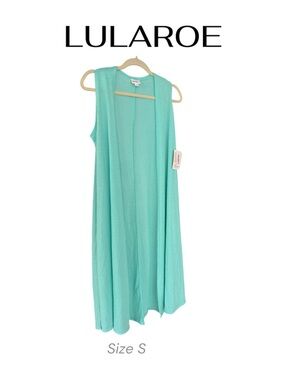 LuLaRoe Joy Mint Green Sleeveless Duster Cardigan